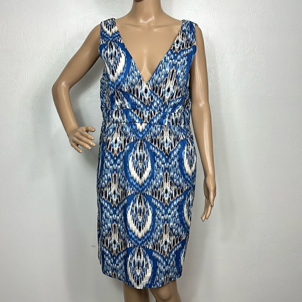Joe Fresh Cotton Sleeveless V-neck Printed Dress Size L